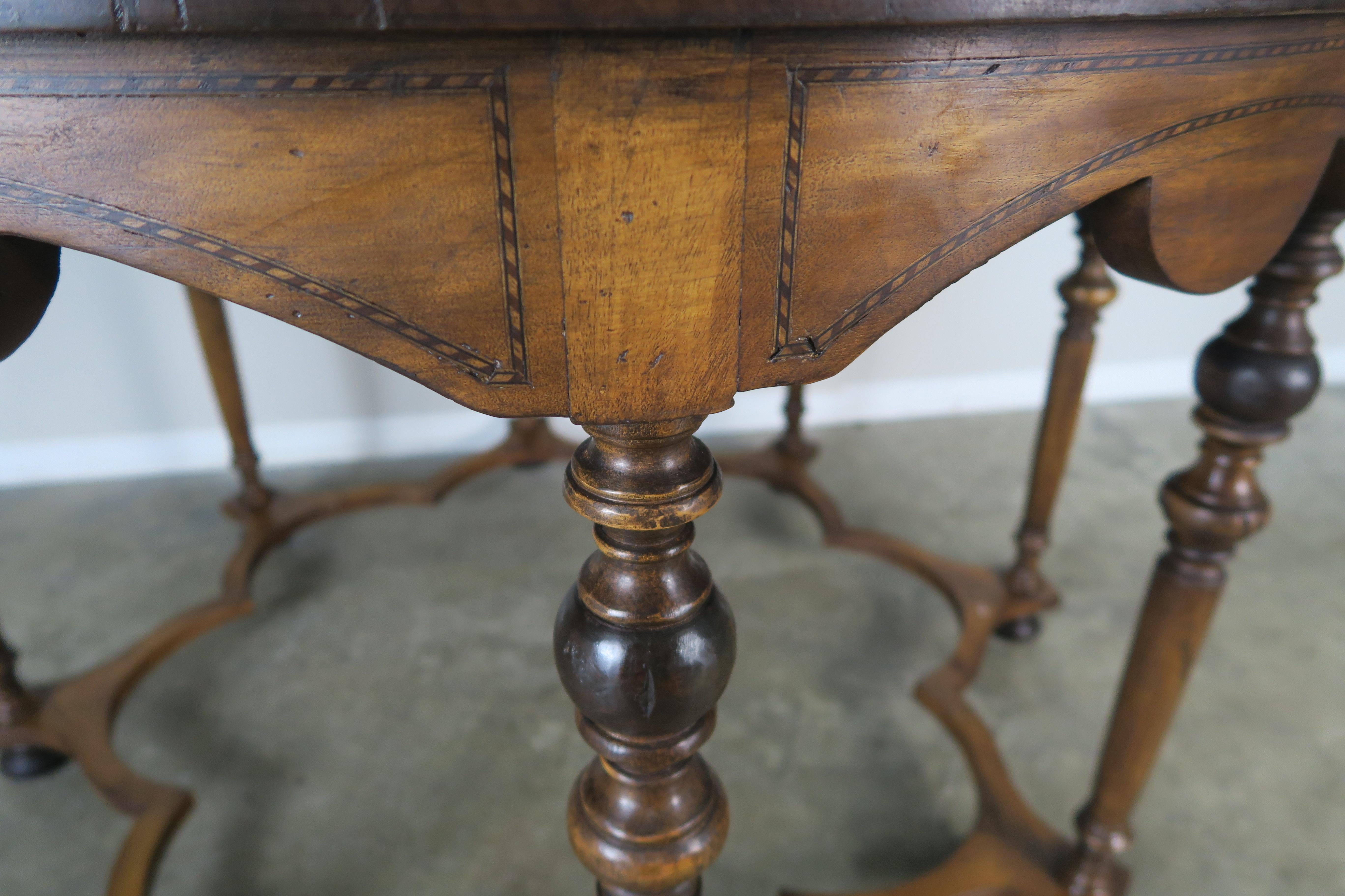 Other English Eight-Legged Inlaid Table, circa 1940s