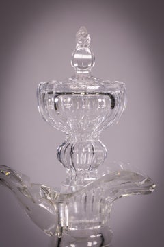 English Elaborately Cut and Faceted Stoppered Crystal Decanter, circa 1880