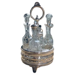 English Electroplated Silver Round Cruet Set