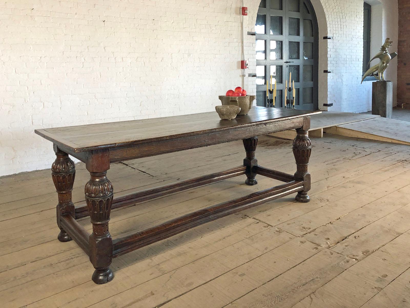 18th Century and Earlier English Elizabeth I Oak 16th Century Refectory or Center Table For Sale