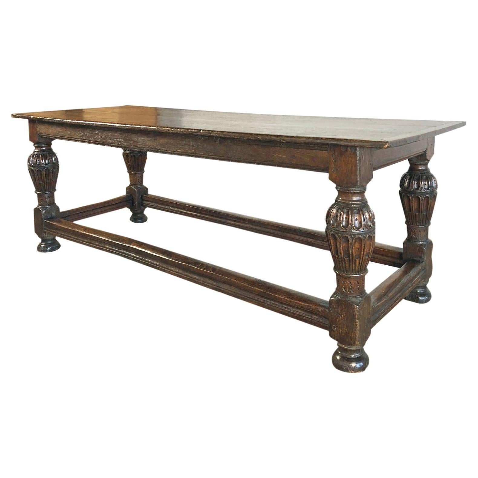 English Elizabeth I Oak 16th Century Refectory or Center Table For Sale