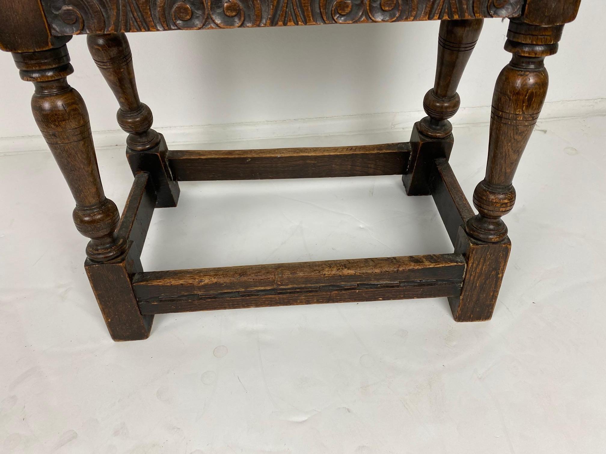 Late 19th Century English Elizabethan Style Joint Stool For Sale