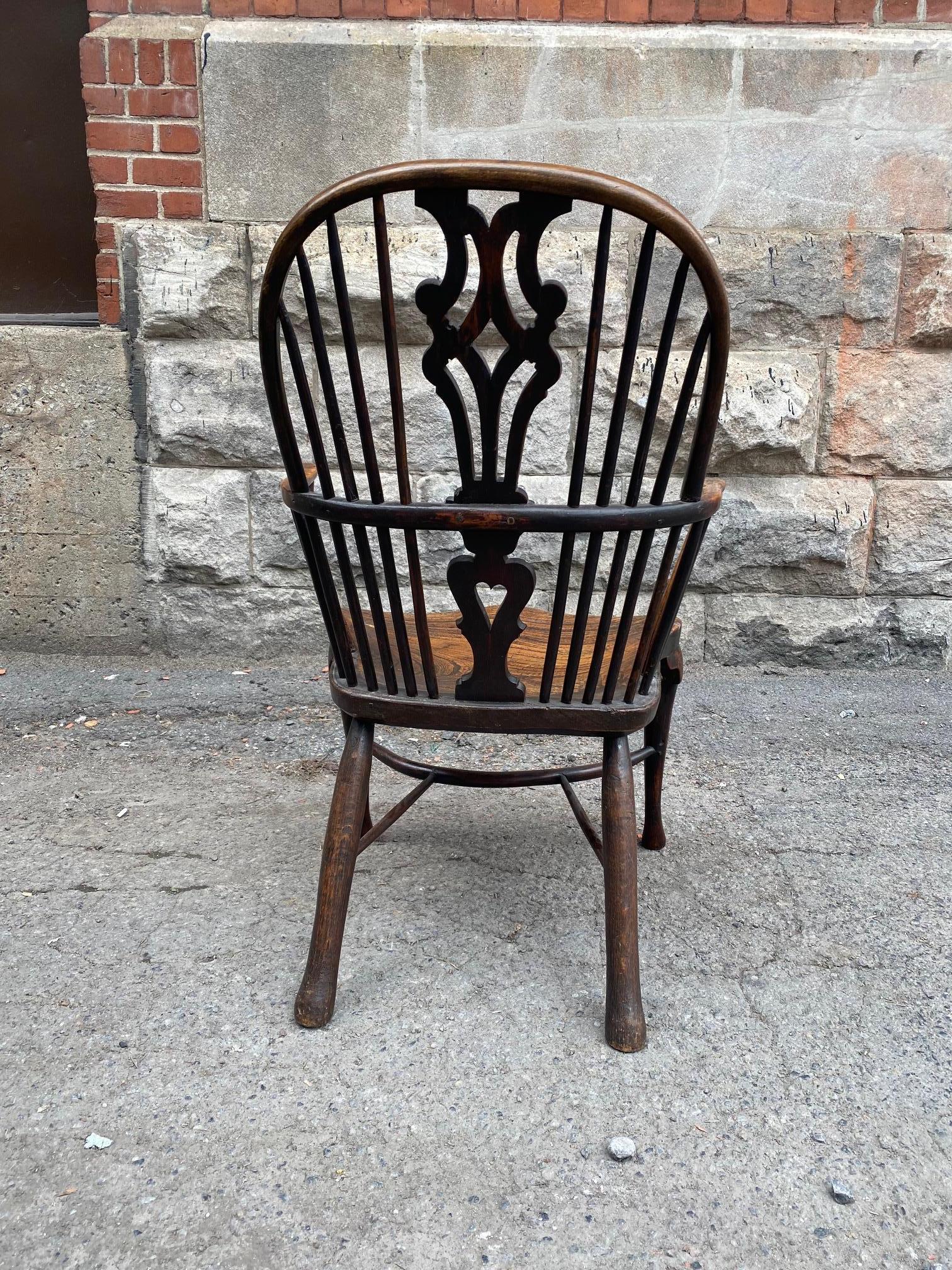 18th Century and Earlier English Elm and Yew Wood Windsor Armchair