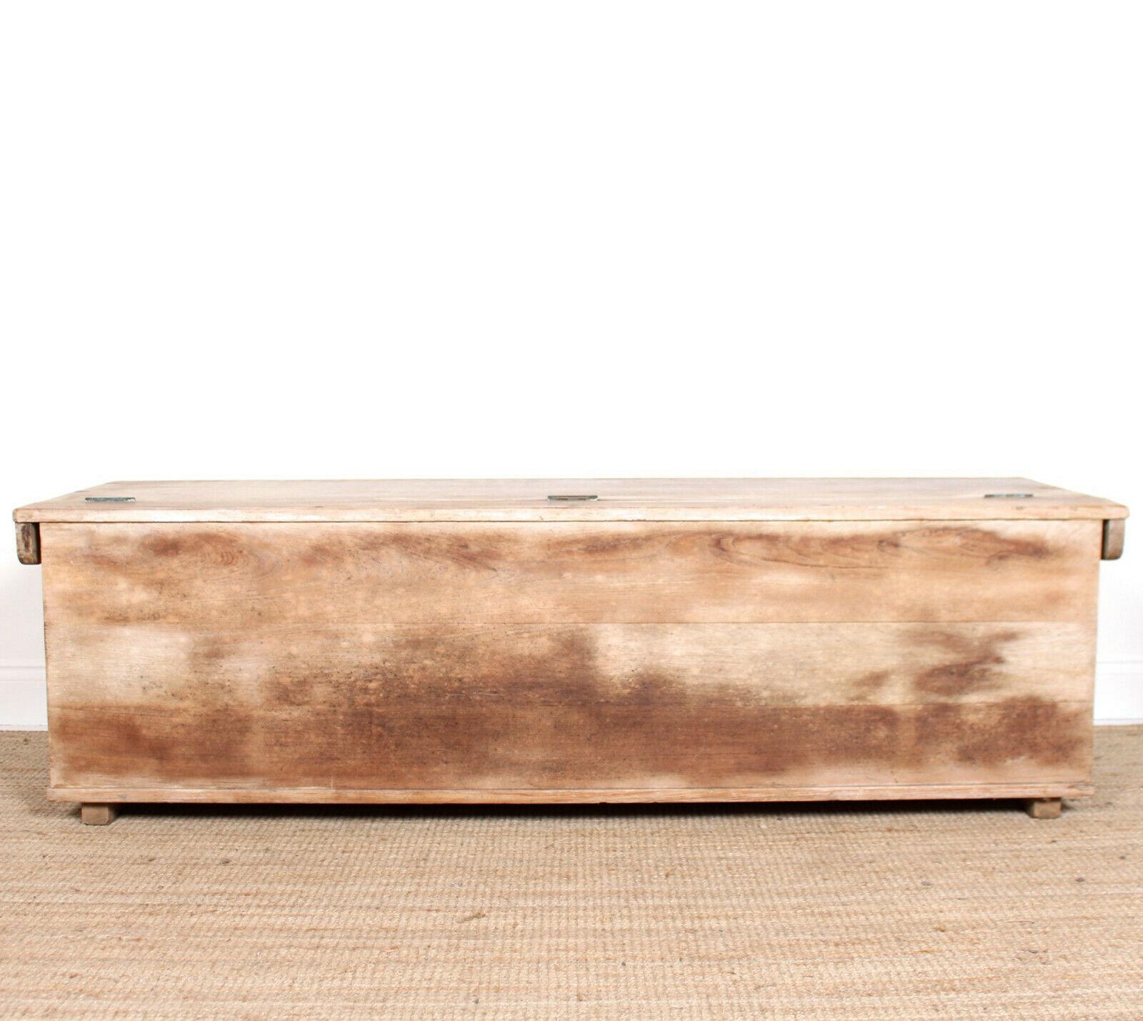 English Elm Blanket Box Long Chest Coffee Trunk For Sale 3