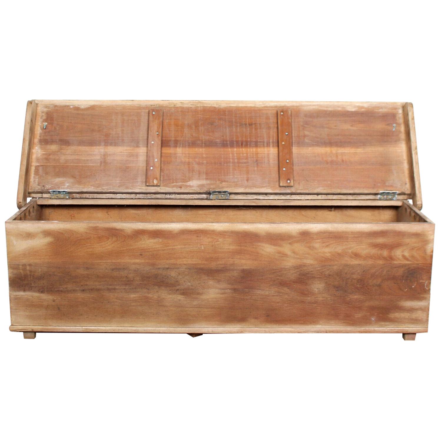 English Elm Blanket Box Long Chest Coffee Trunk For Sale at 1stDibs