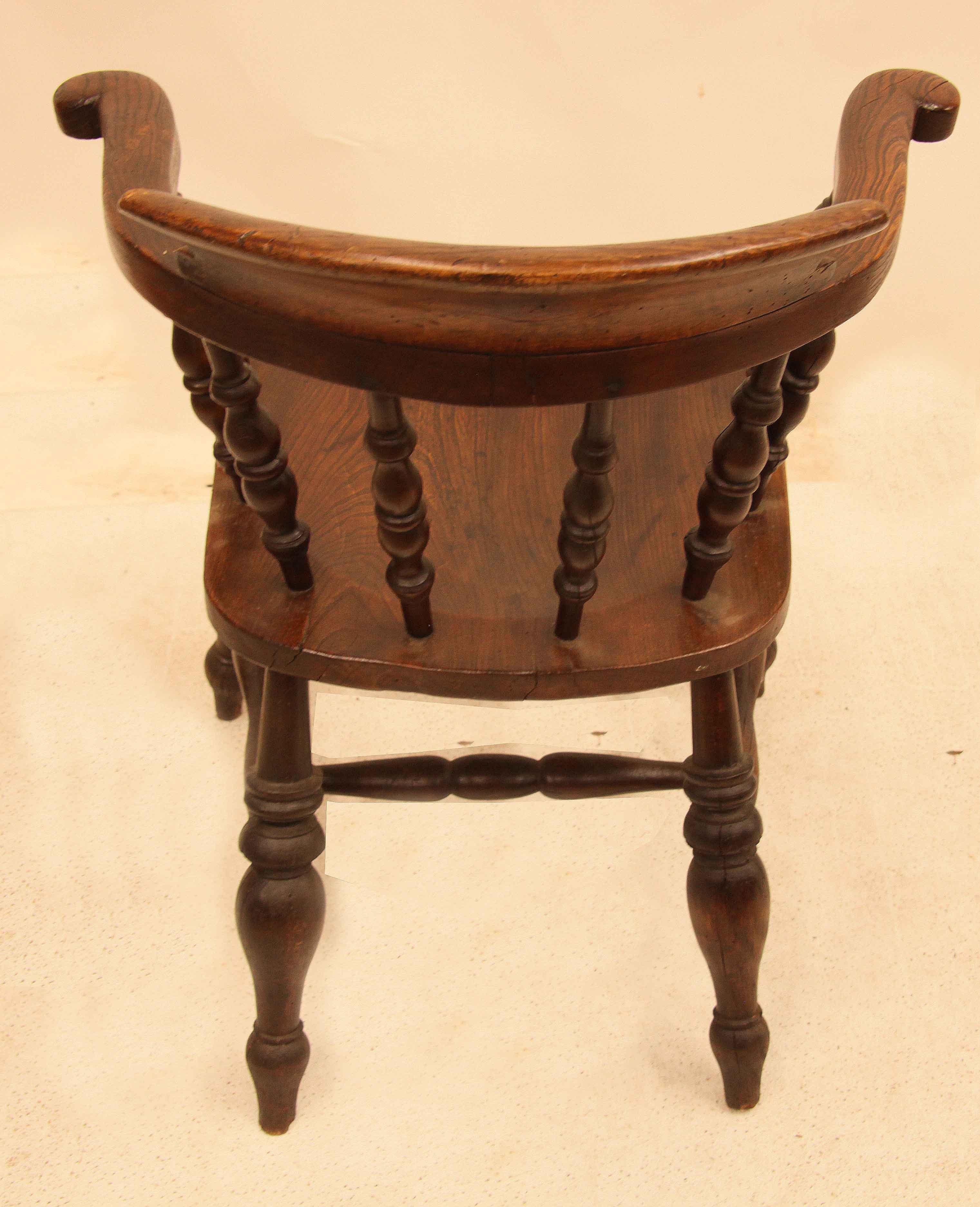 Mid-19th Century English Elm Captain's Windsor For Sale