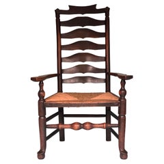 Used English Elm Ladder Back Armchair Late 19th Century