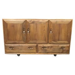 Used English Elm Midcentury Compact Windsor Sideboard by Lucian Ercolani for Ercol