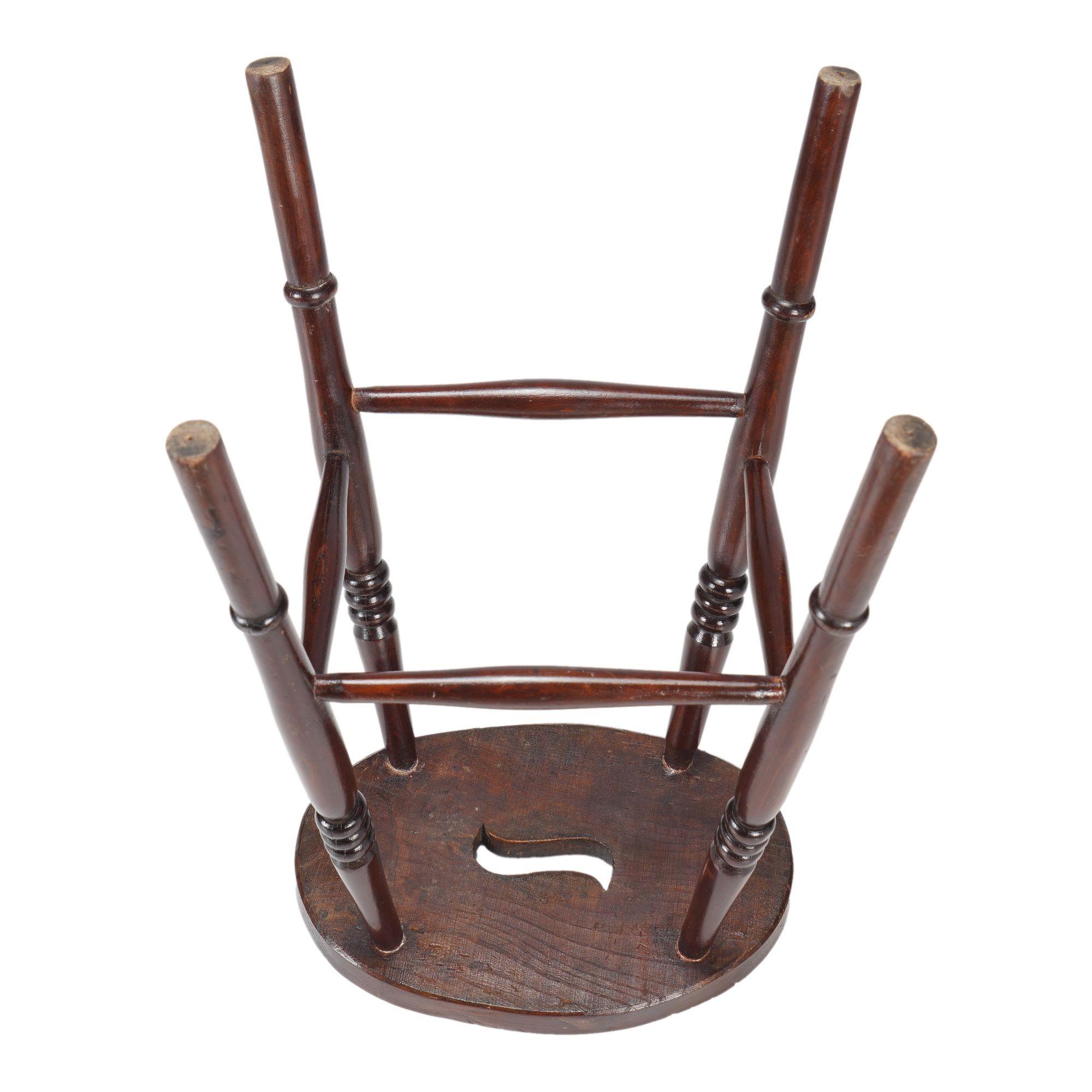 English elm pub stool, c. 1820-40 4