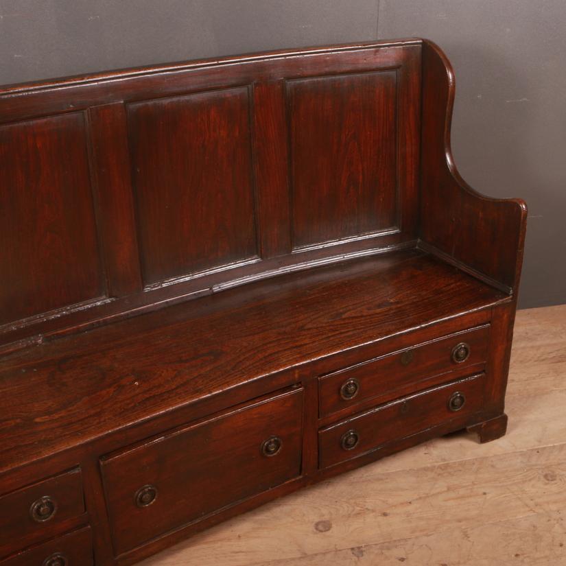 George III English Elm Settle/Bench
