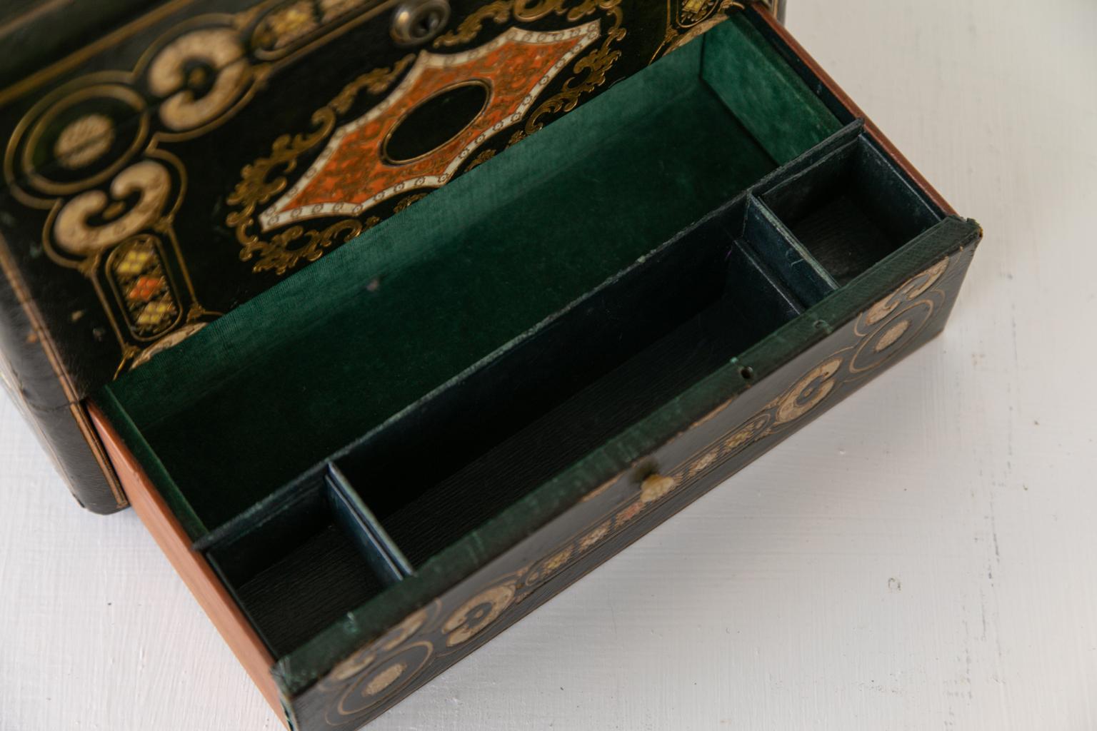 English Embossed Leather Jewelry Box 2