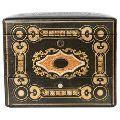 English Embossed Leather Jewelry Box