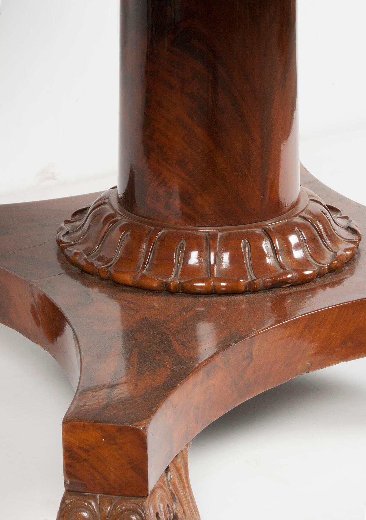 English Empire Style Mahogany Pedestal Dining Table For Sale 8