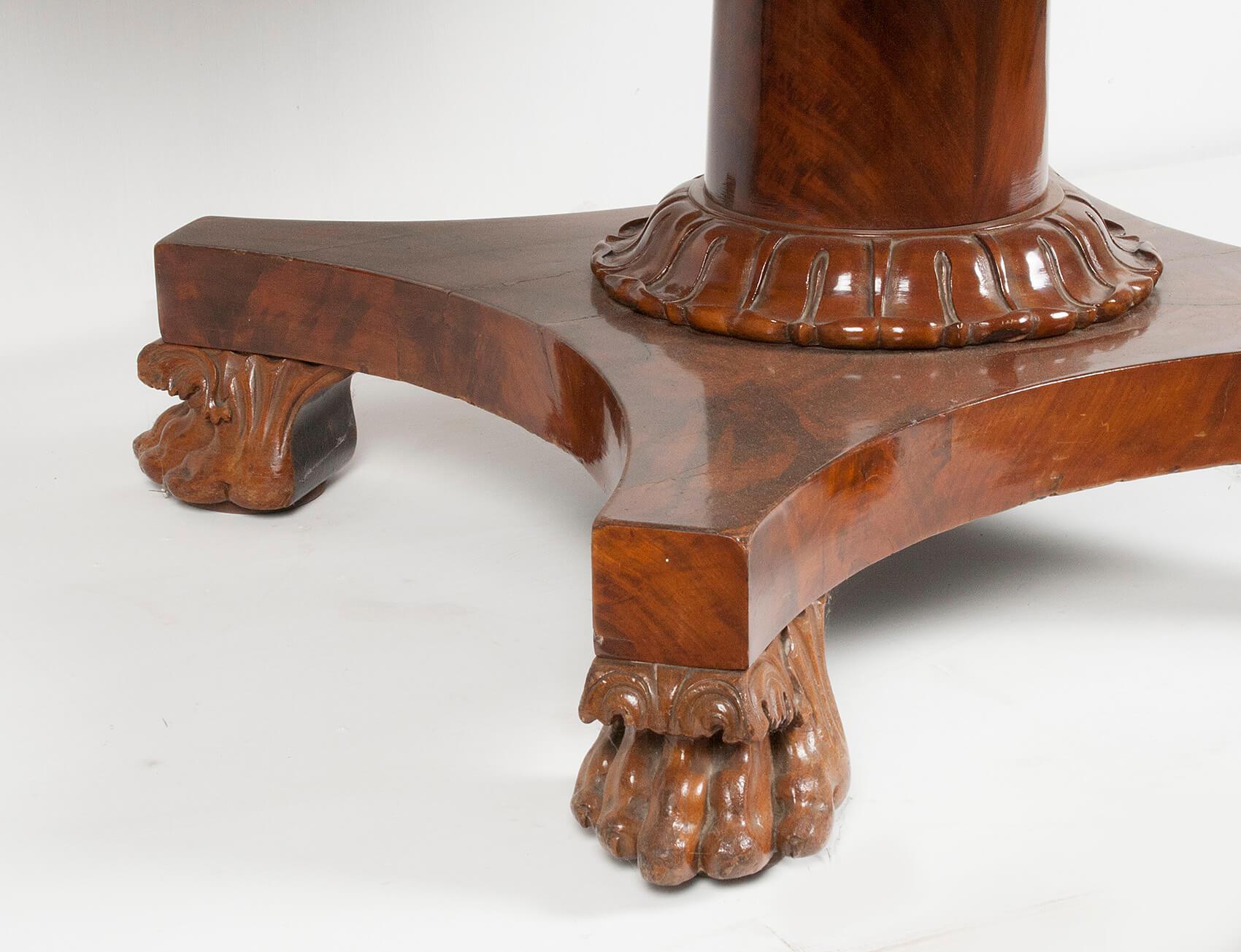 Englischer Empire-Stil Mahagoni Pedestal Esstisch im Angebot 10