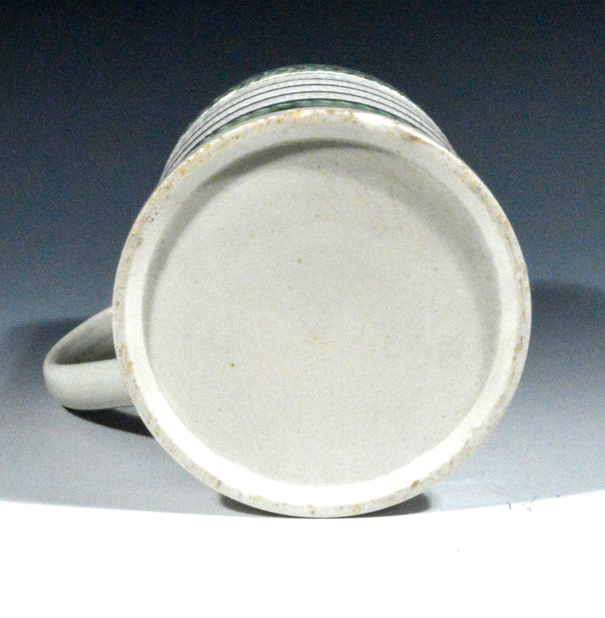 English Engine-turned Creamware Tankard For Sale 2