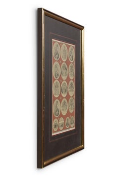 English engraving of Medals associated with King William III and Queen Mary