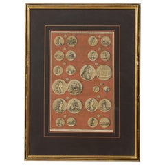 English engraving of Medals associated with King William III and Queen Mary