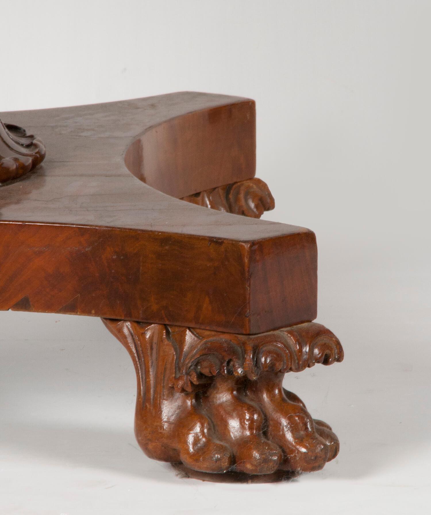 Empire Revival English Empire Style Mahogany Pedestal Dining Table