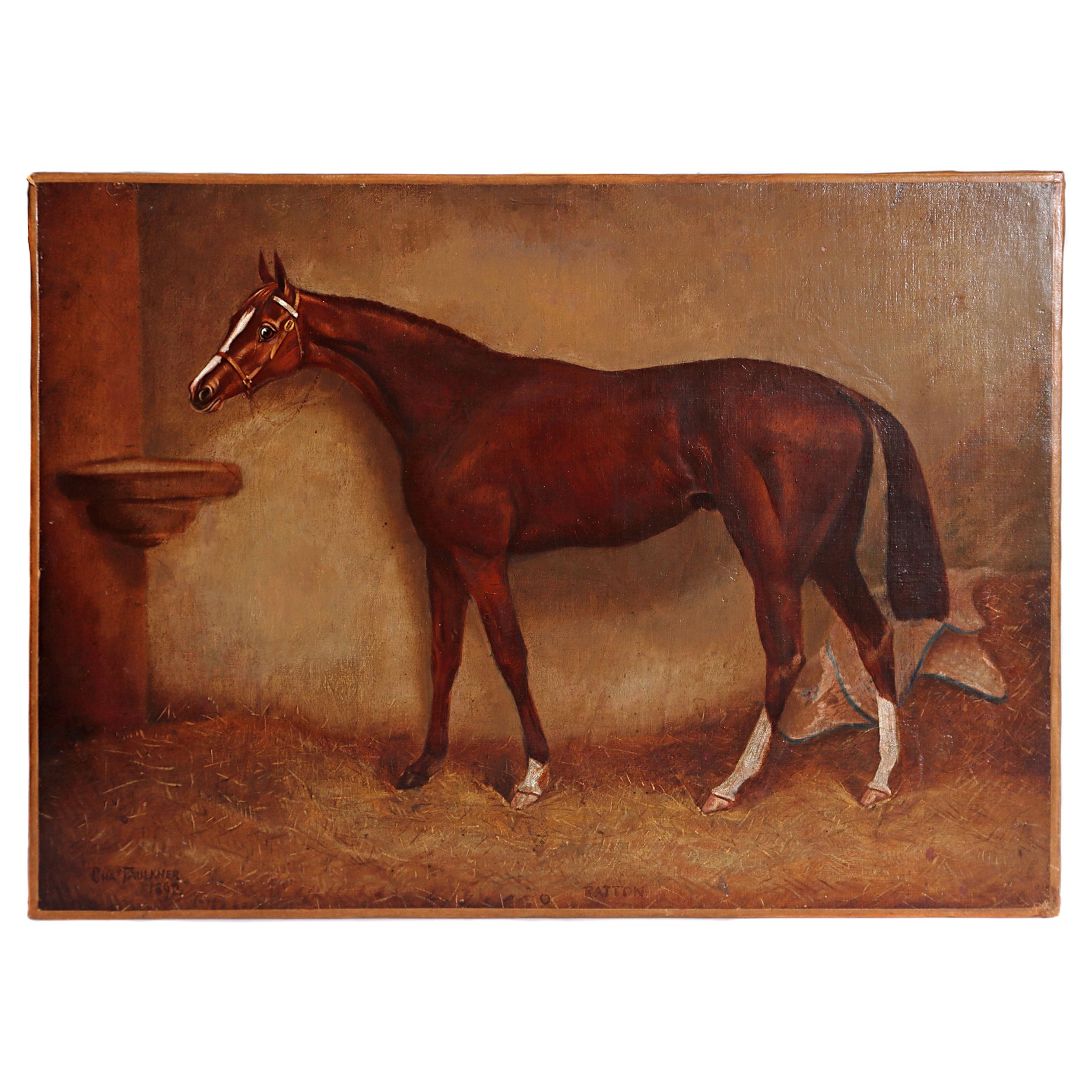 English Equine Portrait / Ratton by Charles Faulkner '1833-1892' Unframed