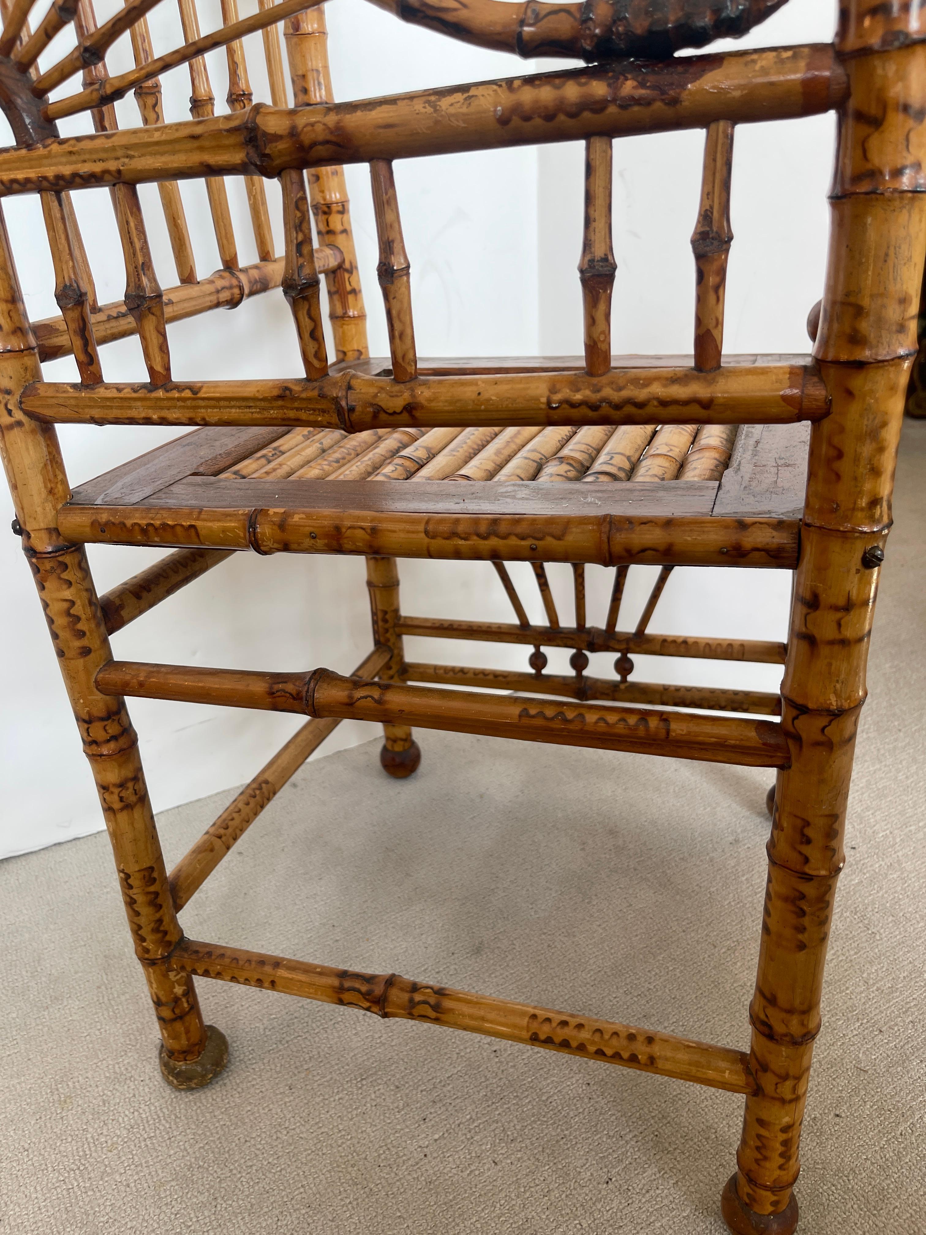 English Esthetic Movement Root Bamboo Corner Chair, 1890-1900 4