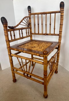 English Esthetic Movement Root Bamboo Corner Chair, 1890-1900