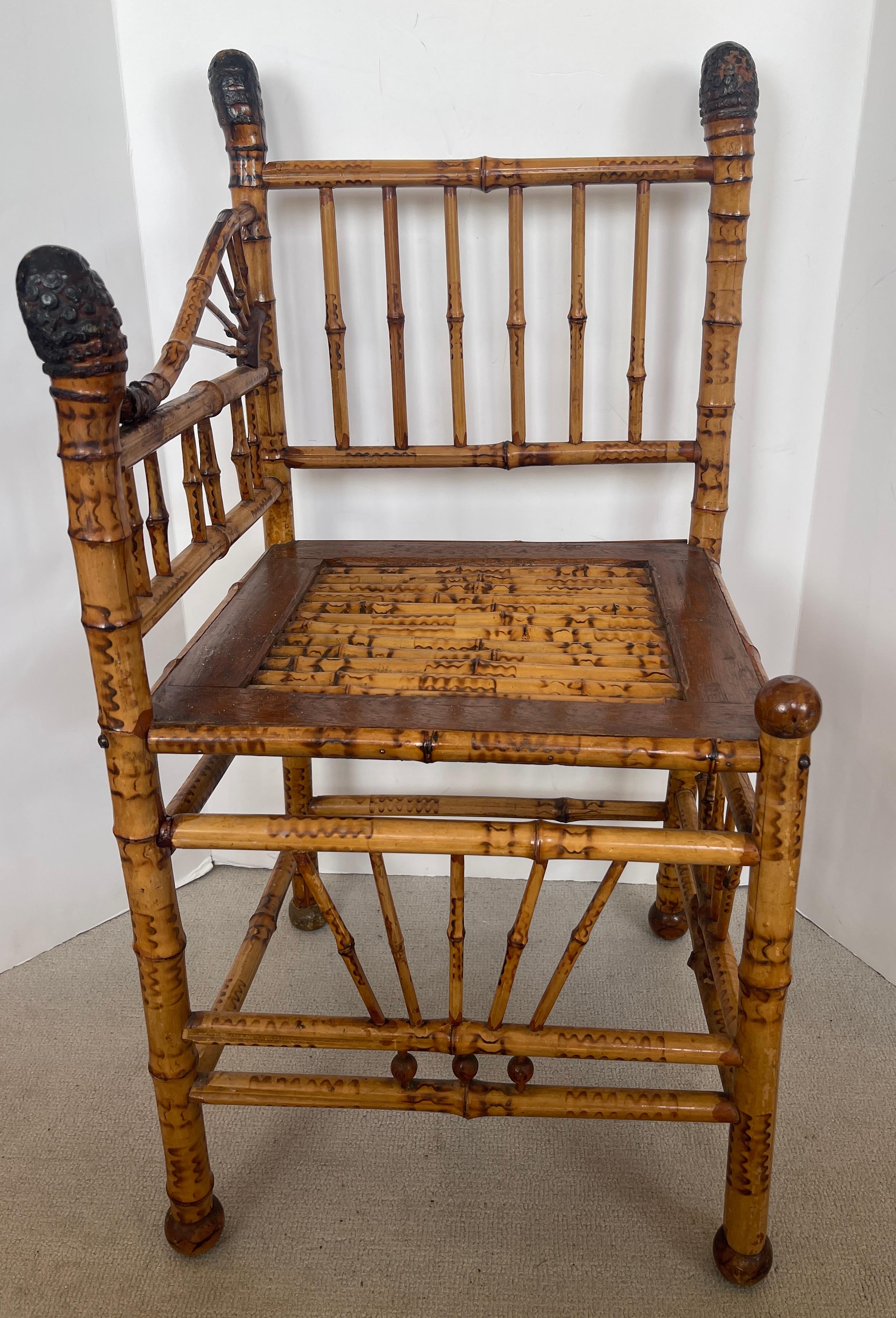 Aesthetic Movement English Esthetic Movement Root Bamboo Corner Chair, 1890-1900