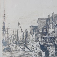 English Etching "The Thames Police" of Thames Set by J. Whistler, Early Restrike