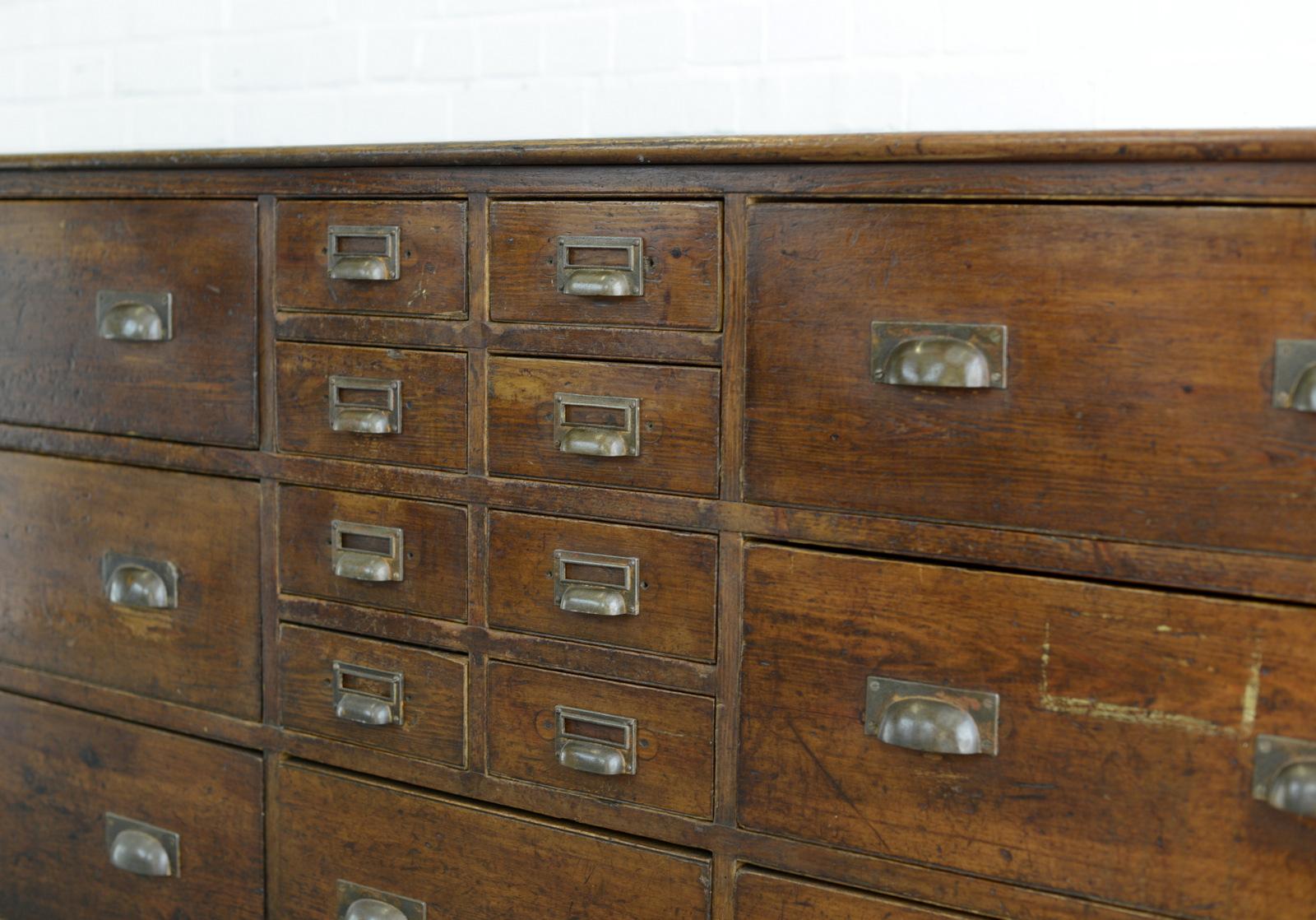 Early 20th Century English Factory Drawers, circa 1900
