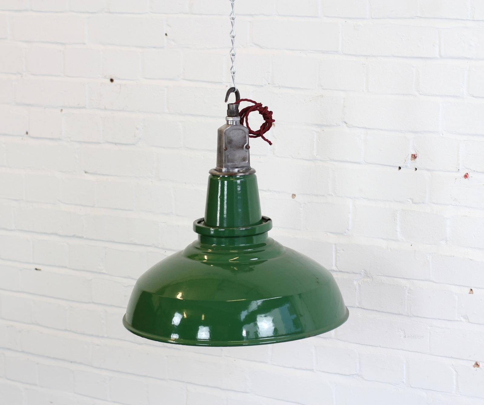 English Factory Lights By Thorlux, circa 1950s In Good Condition In Gloucester, GB