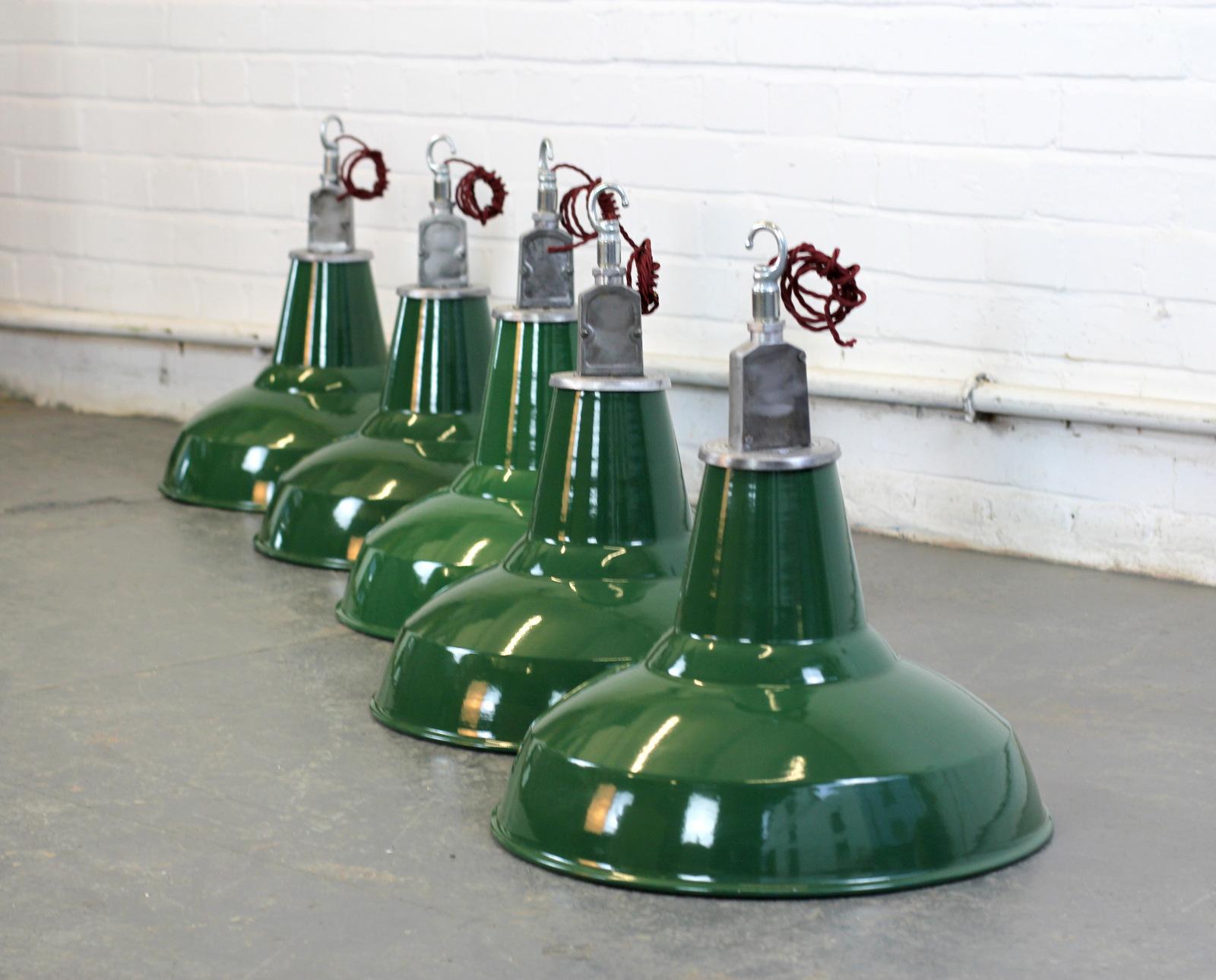 English Factory Lights by Thorlux, circa 1950s 1