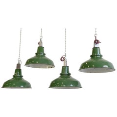 English Factory Lights By Thorlux, circa 1950s