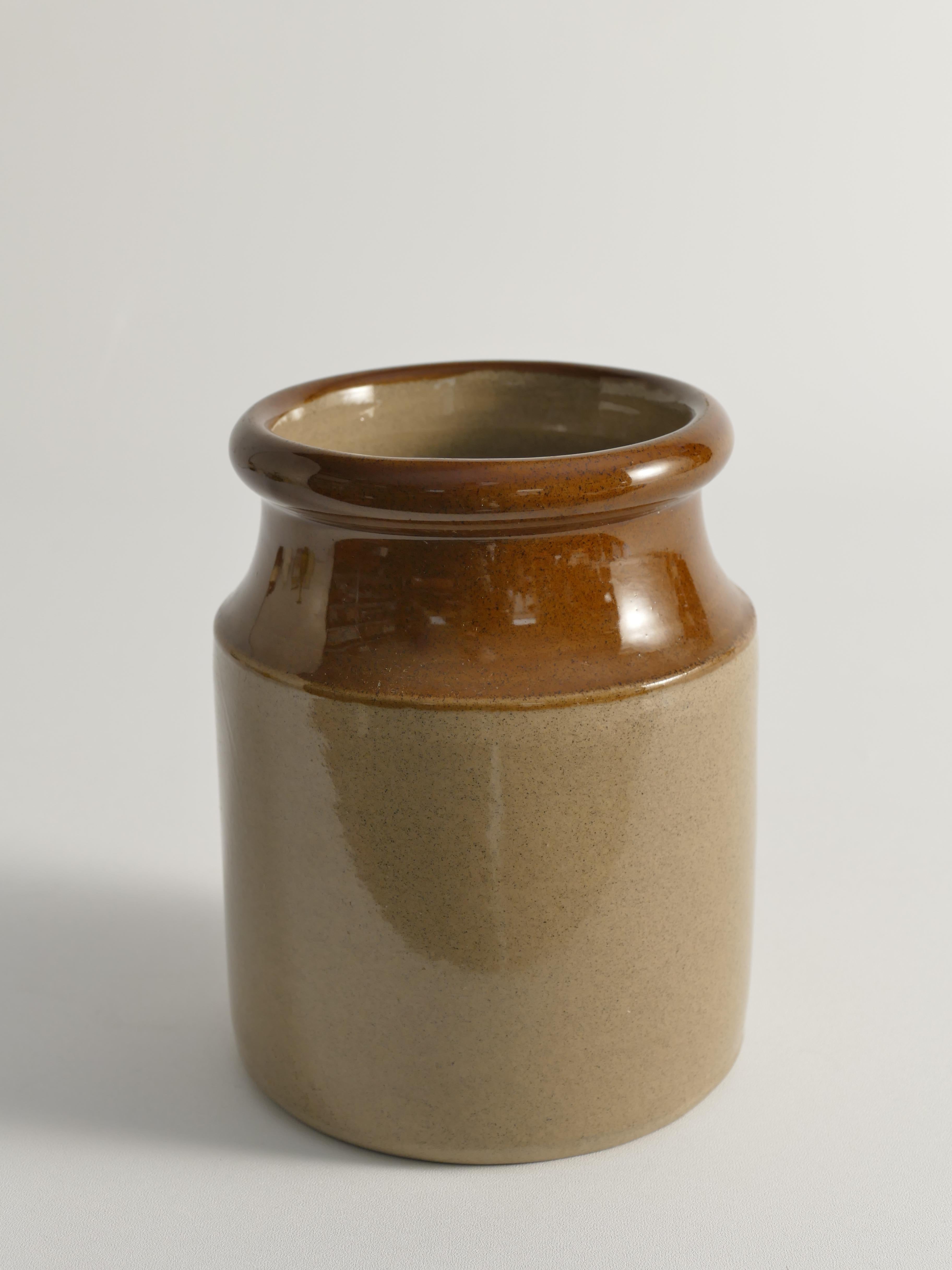 Glazed English Farmhouse Stoneware Jar by Moira, England, Late 20th Century For Sale