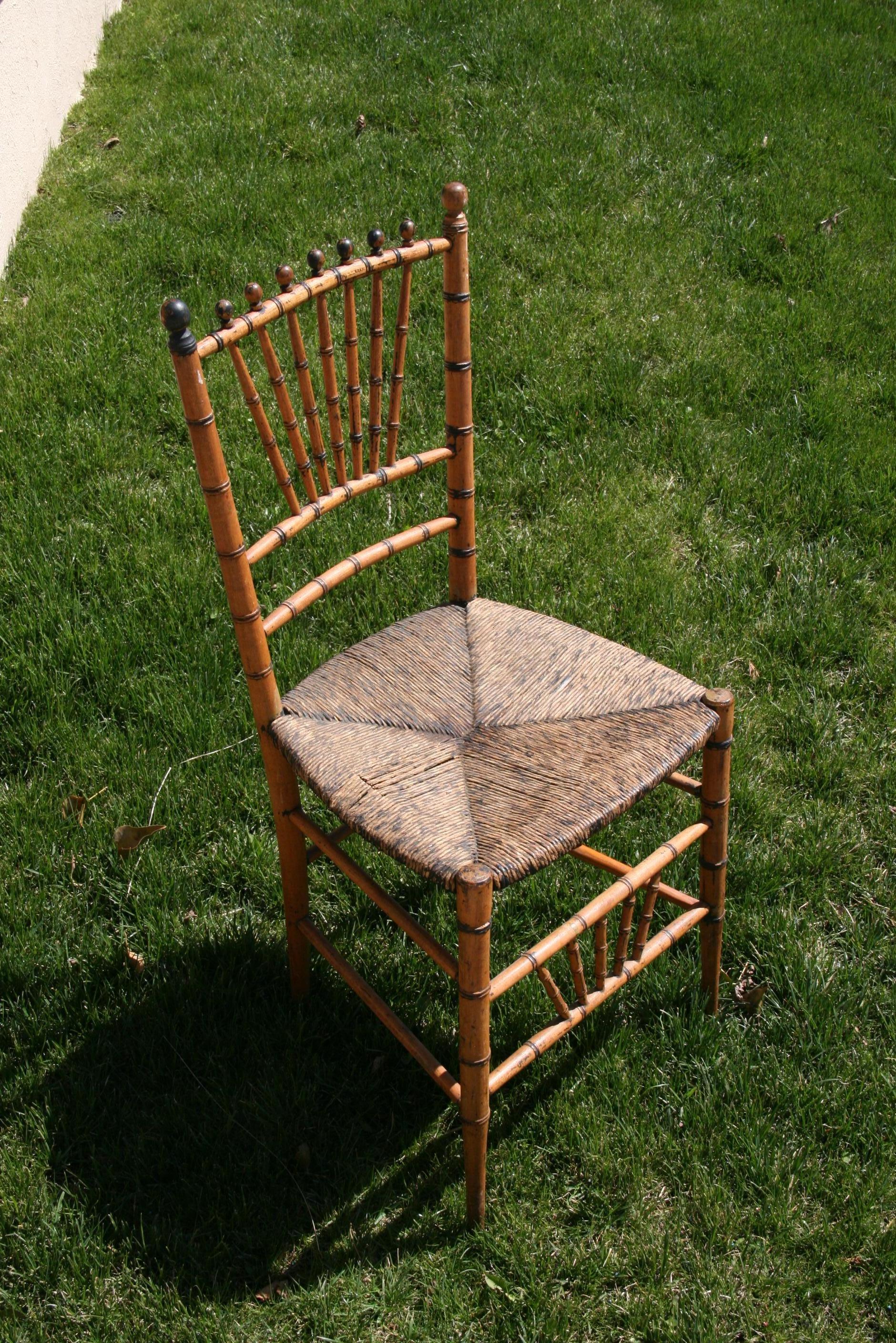 3-505 English faux bamboo chair.