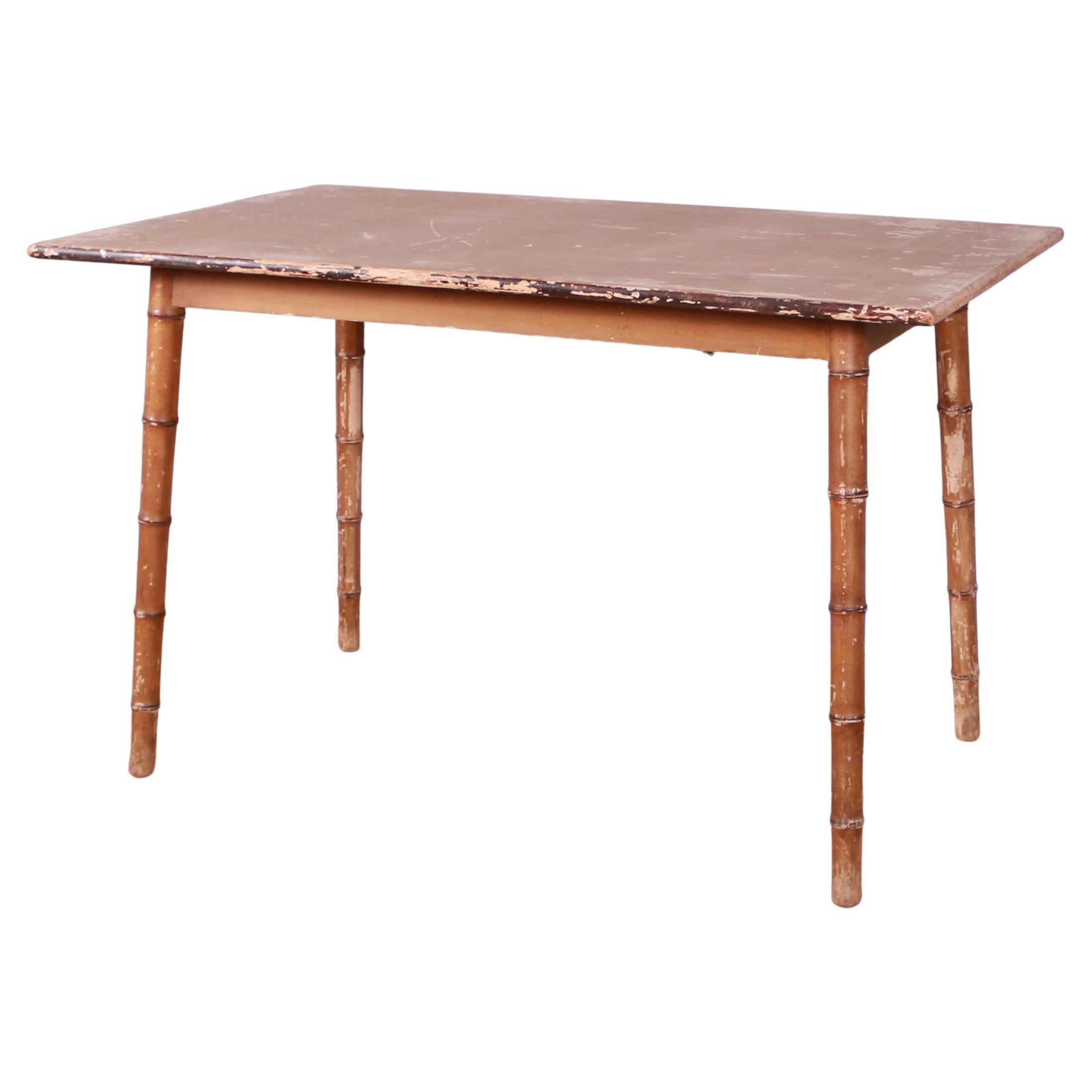English Faux Bamboo Occasional Table
