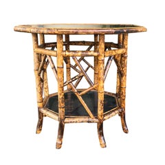 English Faux Bamboo Octagonal Table, circa 1960