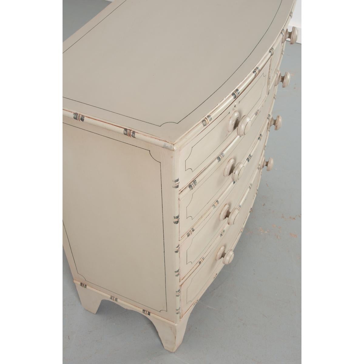 English Faux Bamboo Painted Pine Chest 2