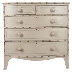 English Faux Bamboo Painted Pine Chest