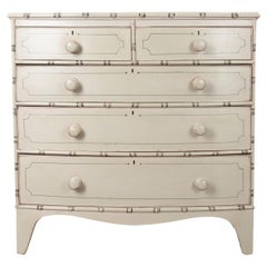 English Faux Bamboo Painted Pine Chest