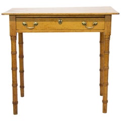 English Faux Bamboo Pine Side Table