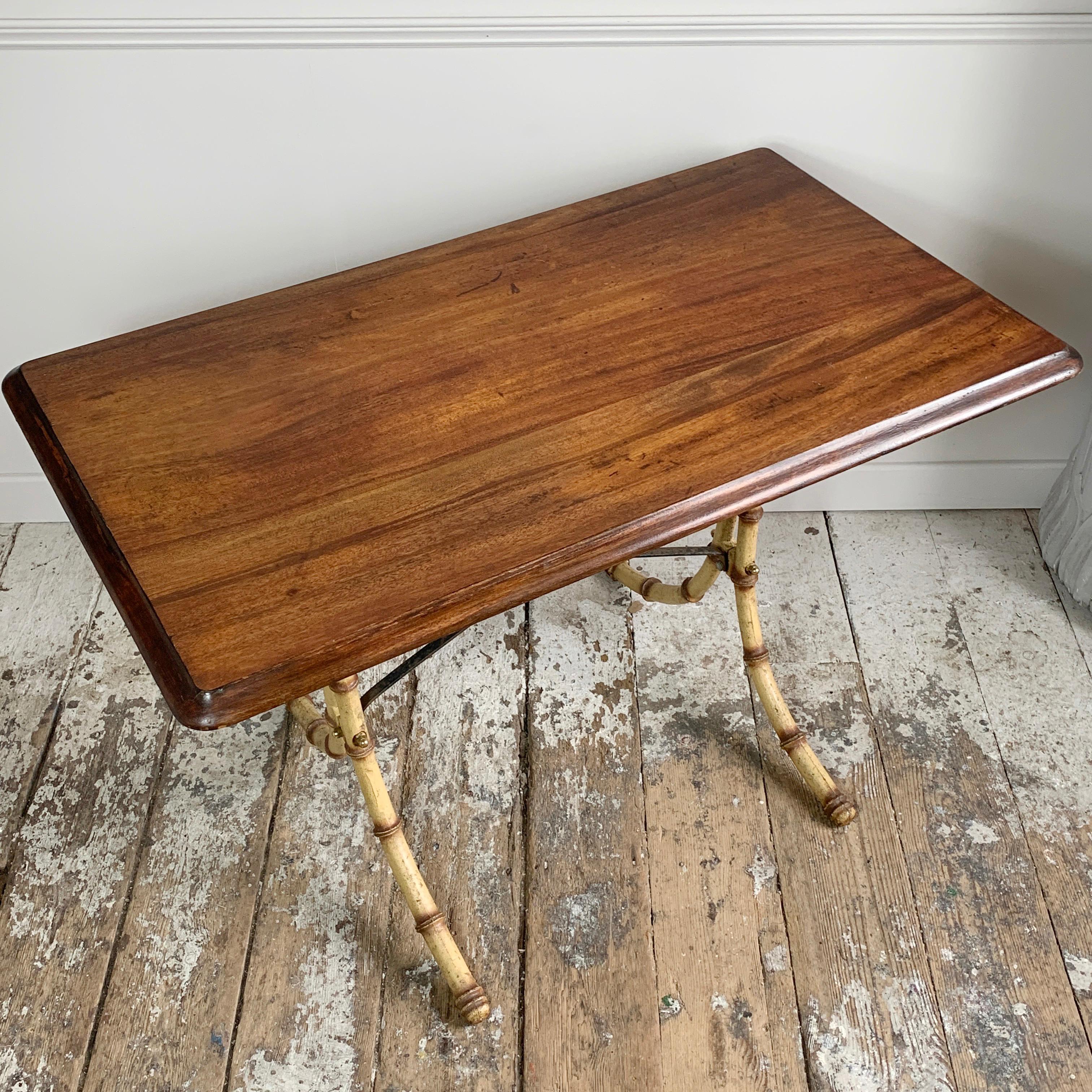 Regency English Faux Bamboo Table, Early 20th Century For Sale