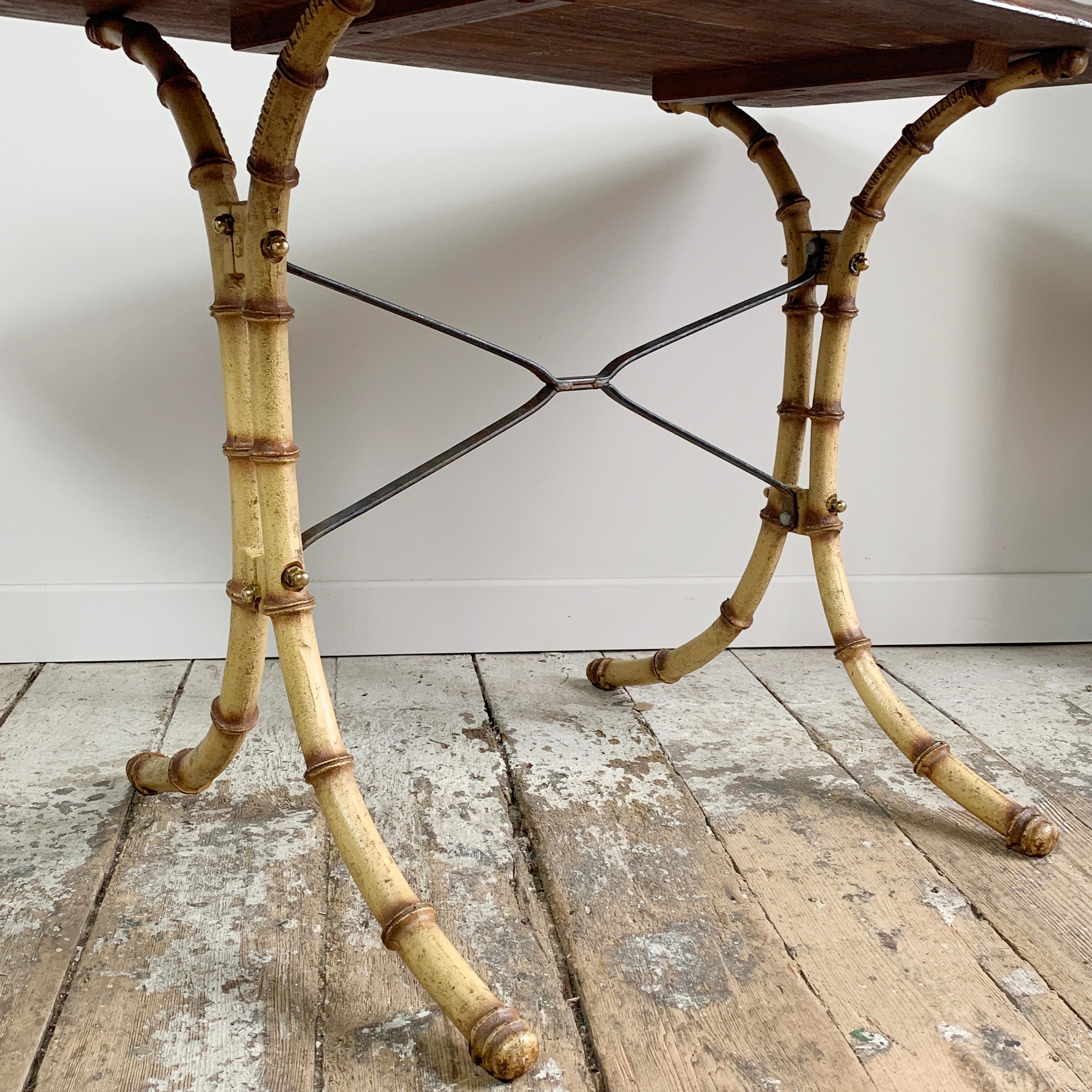 Cast English Faux Bamboo Table, Early 20th Century For Sale