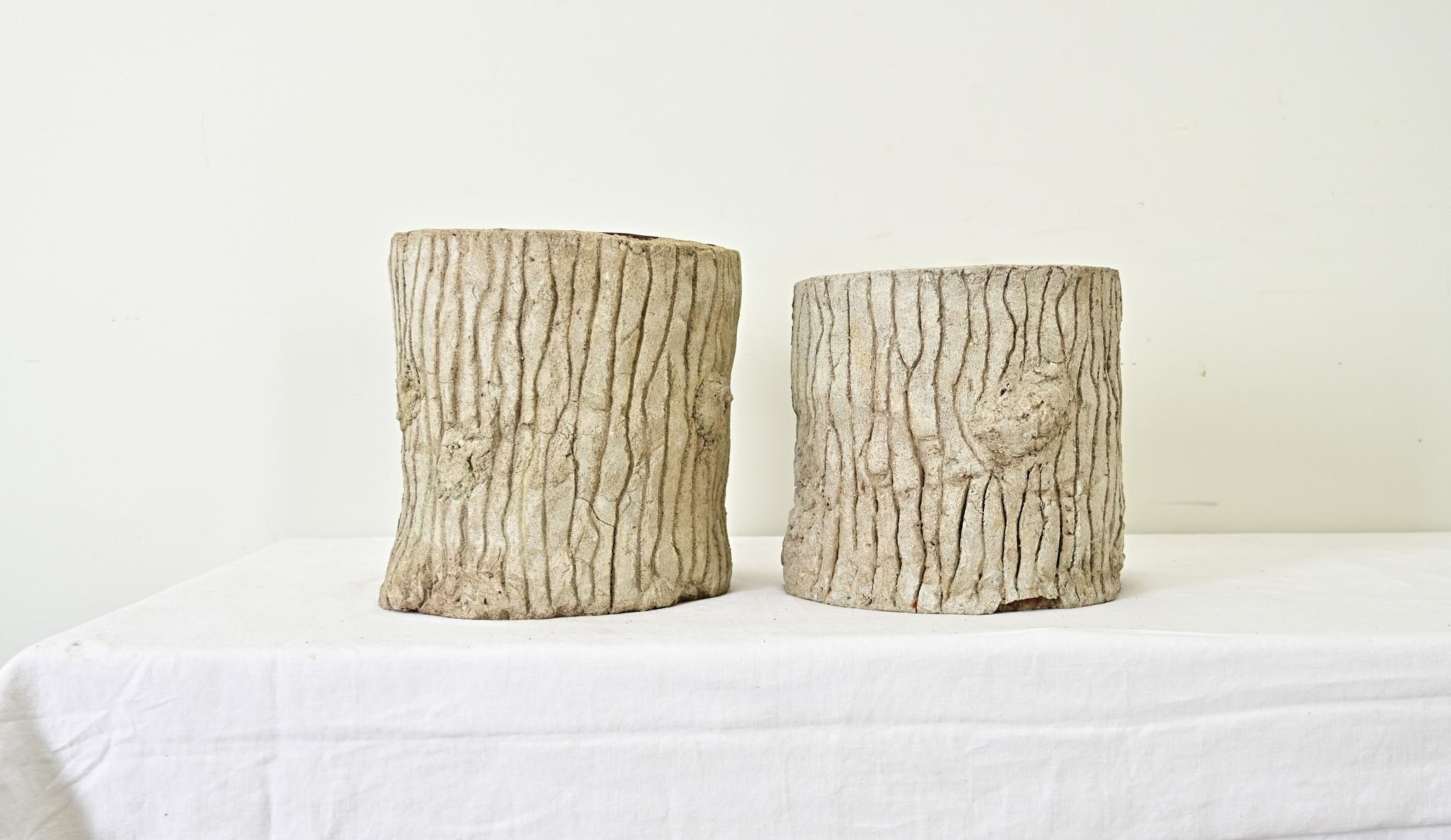 English Faux Bois Pair of Planters For Sale 1