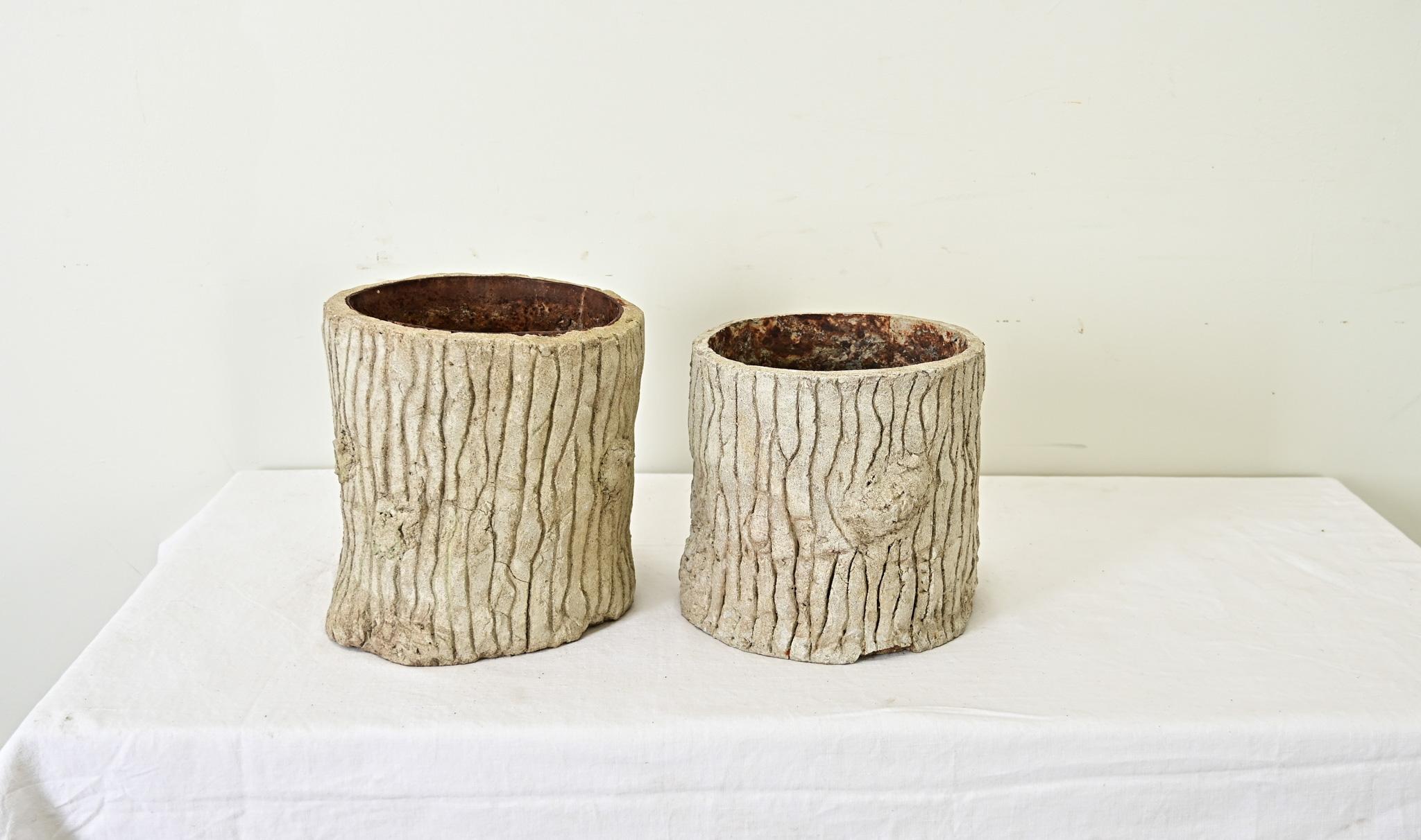 English Faux Bois Pair of Planters For Sale 2