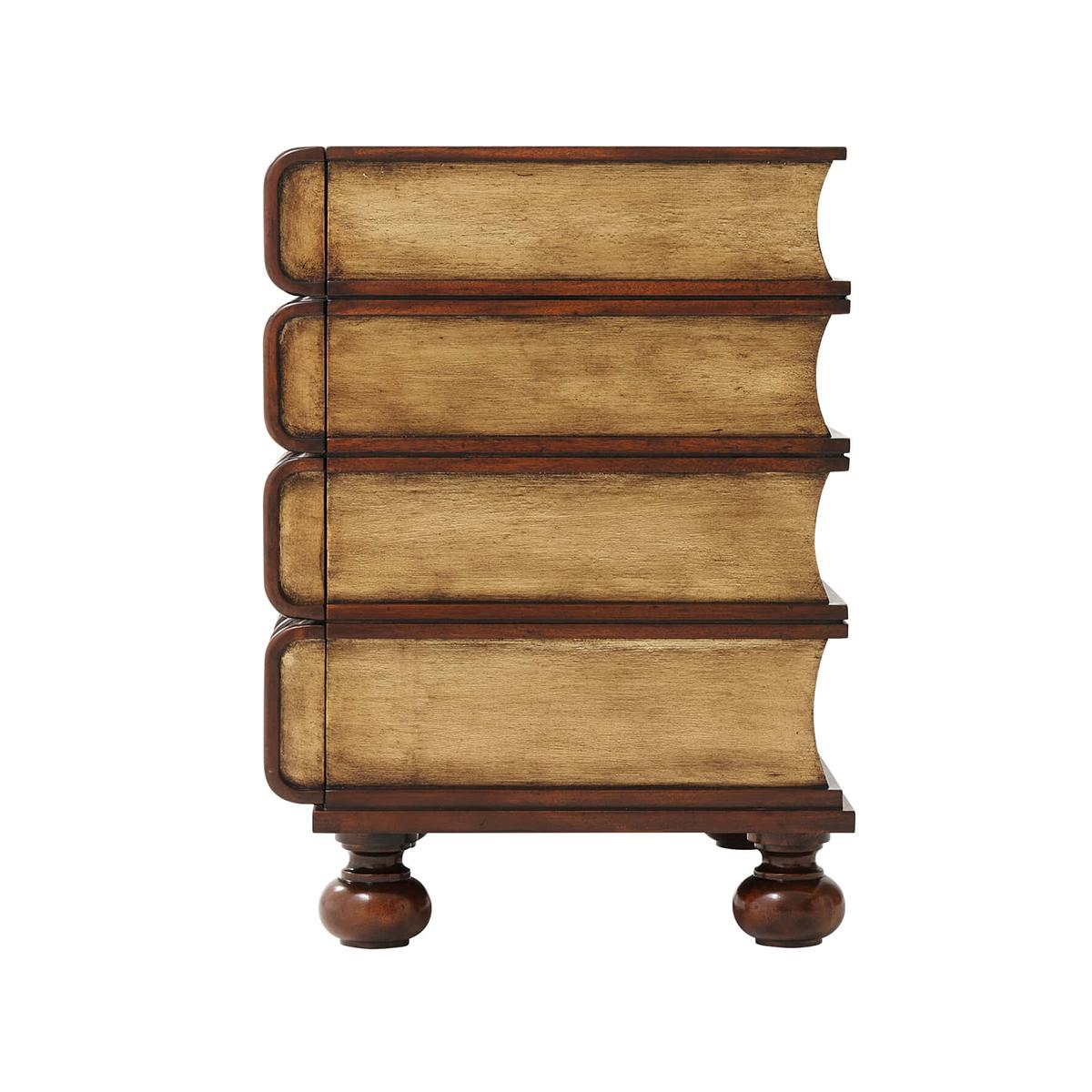 Victorian English Faux Book Nightstand For Sale