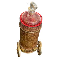 English Faux Croc Golf Bag Music Box Decanter