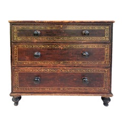 English Faux Grain Painted Pine Chest, circa 1820