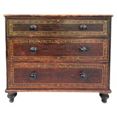 English Faux Grain Painted Pine Chest, circa 1820