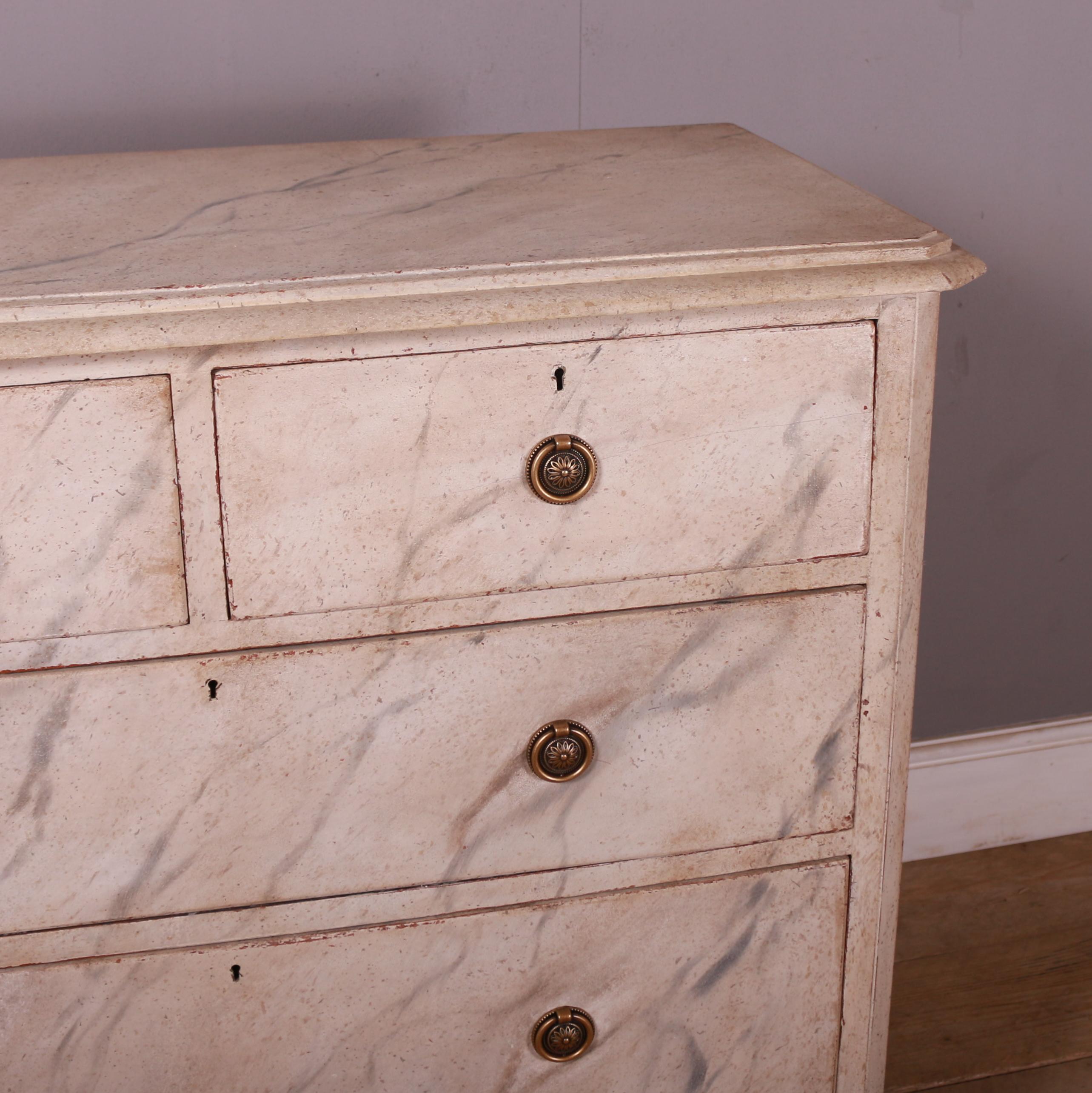 Victorian English Faux Marble Chest of Drawers