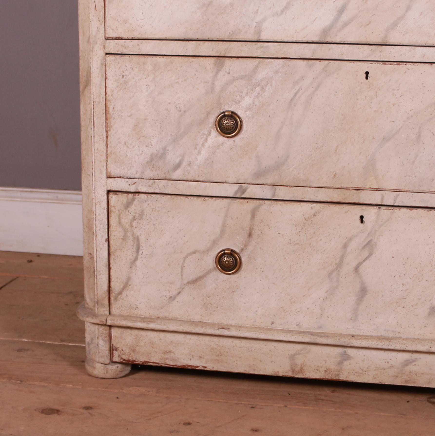 English Faux Marble Chest of Drawers In Good Condition In Leamington Spa, Warwickshire