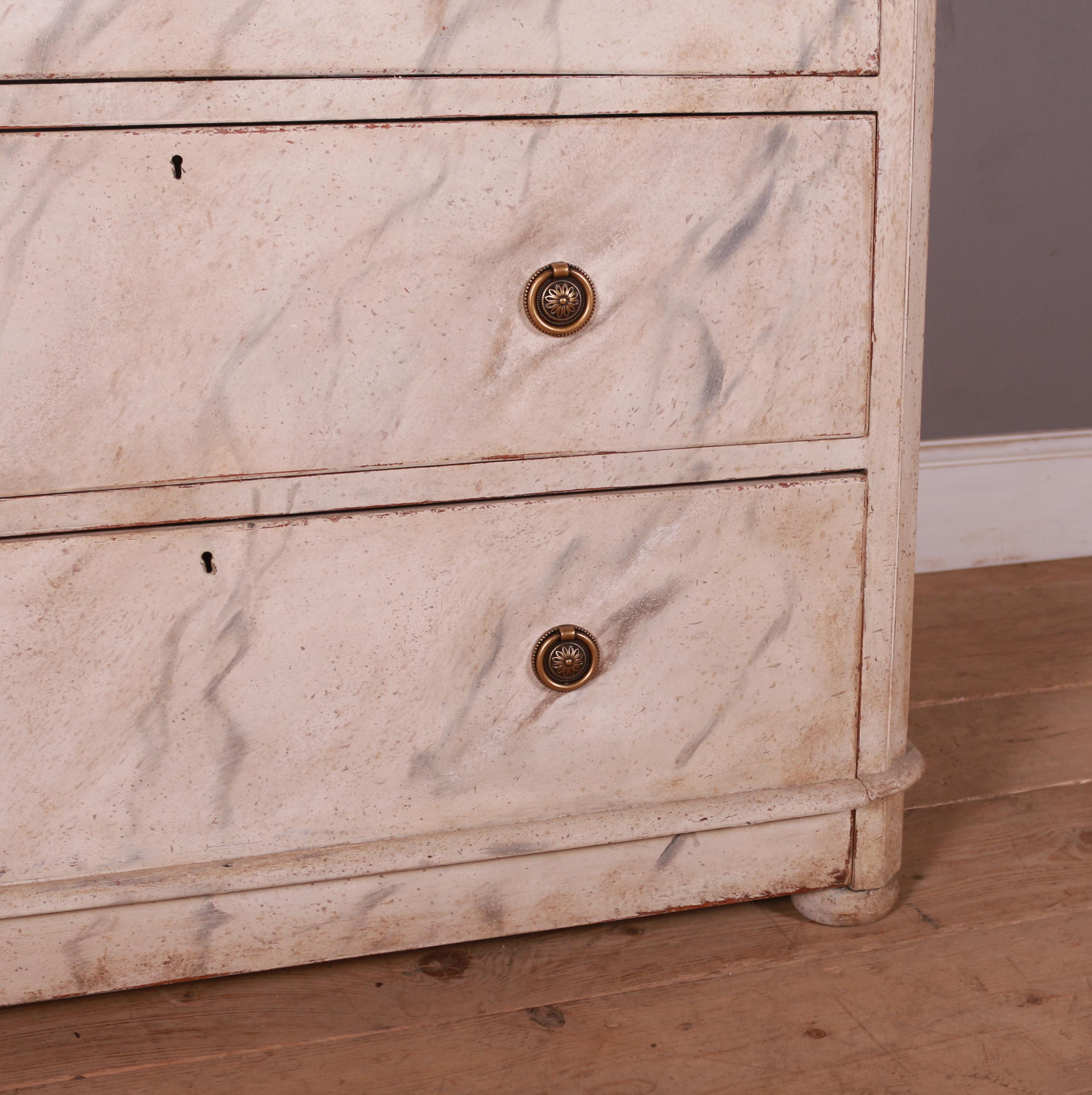 19th Century English Faux Marble Chest of Drawers
